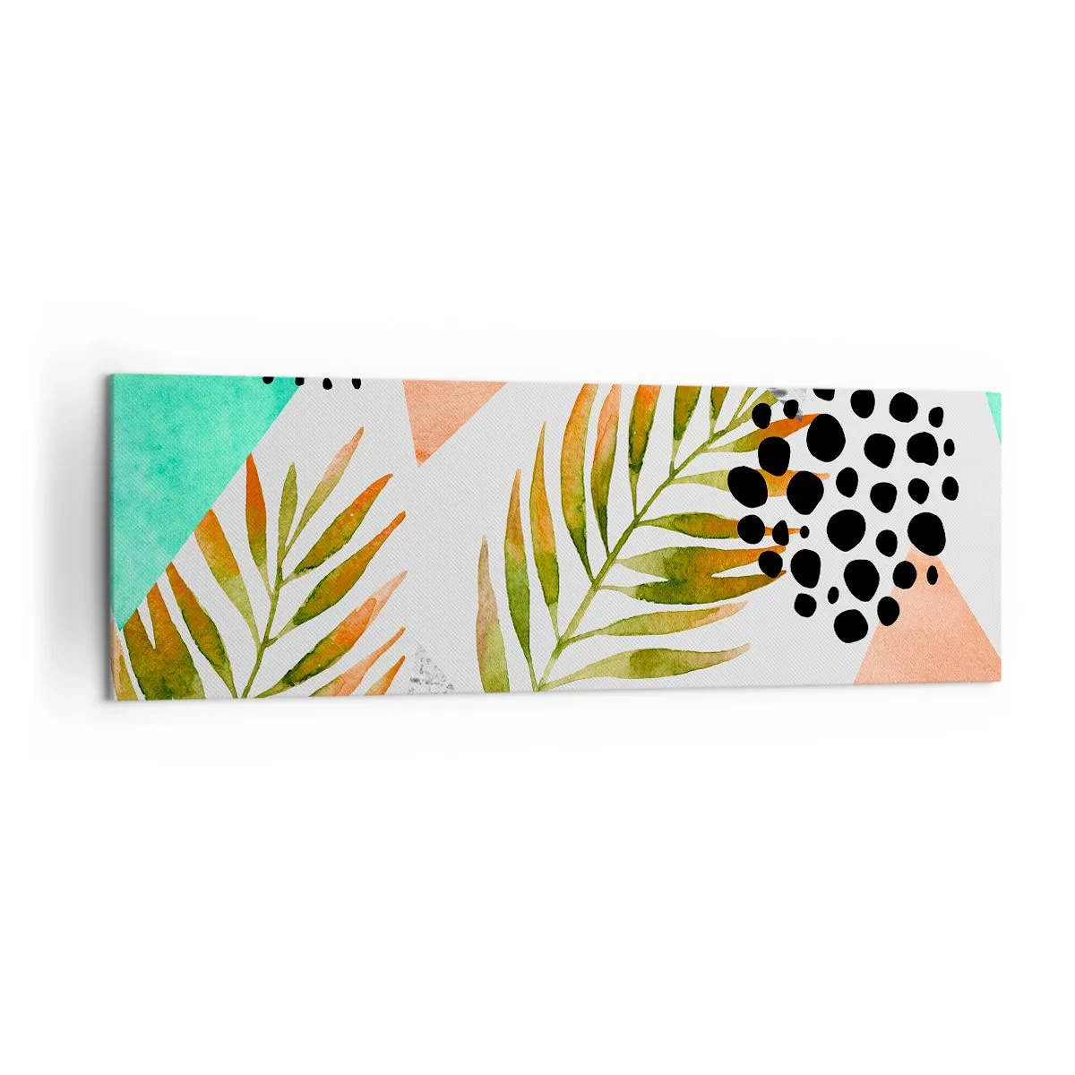 Schilderen op canvas - Decoratie met palmblad - 160x50 cm