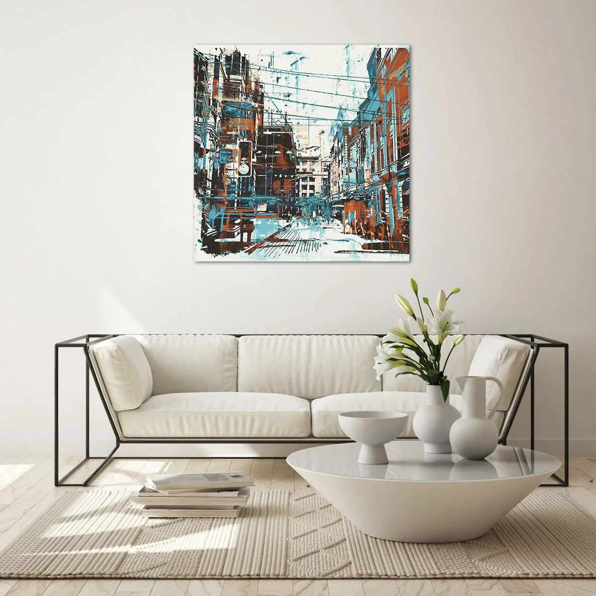 Schilderen op glas - Een versleten stadspad - 30x30 cm