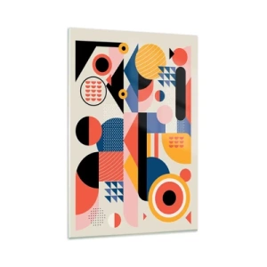 Schilderen op glas - Compositie: speel rond - 80x120 cm