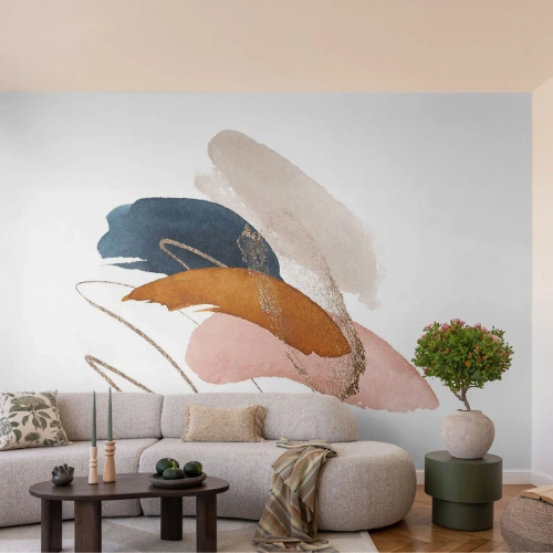 Fotobehang Premium Sand - Gevleugelde compositie - Abstractie, Deel, Ontwerp - 150x105 cm