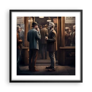 Poster in een zwarte lijst - Een goed moment van de dag - 50x50 cm