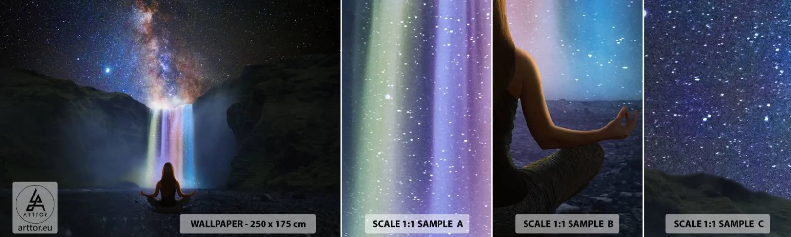 Fotobehang Monster Zelfklevend Deluxe Sticker - Absolute harmonie - Abstractie, Waterval, Fantasie - 100x30 cm