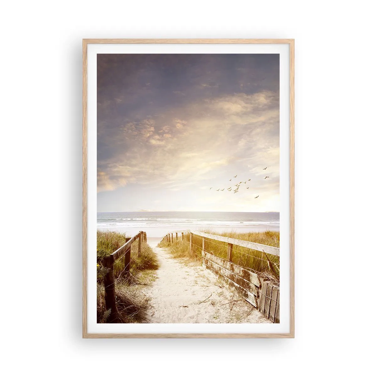 Een poster in een licht eiken lijst - Een ruimte van rust - 70x100 cm