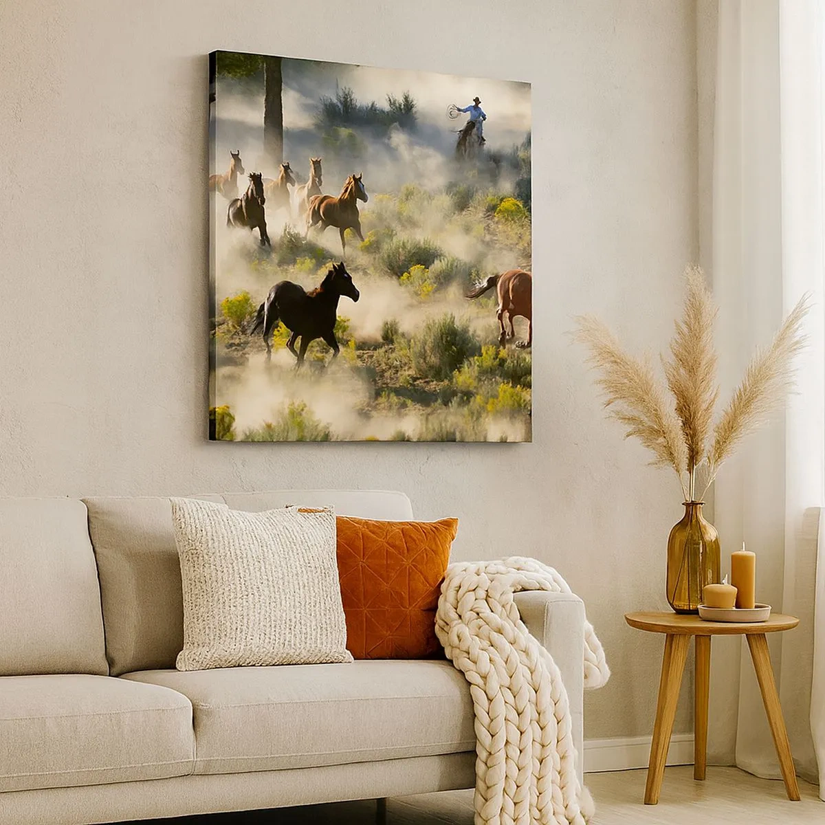 Schilderen op canvas - Rivaliteit - vrijheid of mannelijke kracht? - 30x30 cm