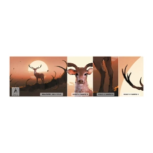 Fotobehang Monster Zelfklevend Deluxe Sticker - Deze nacht is anders dan alle andere - Abstractie, Hert, Deel - 100x30 cm