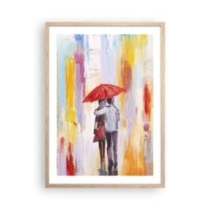 Een poster in een licht eiken lijst - Laat het maar regenen - 50x70 cm