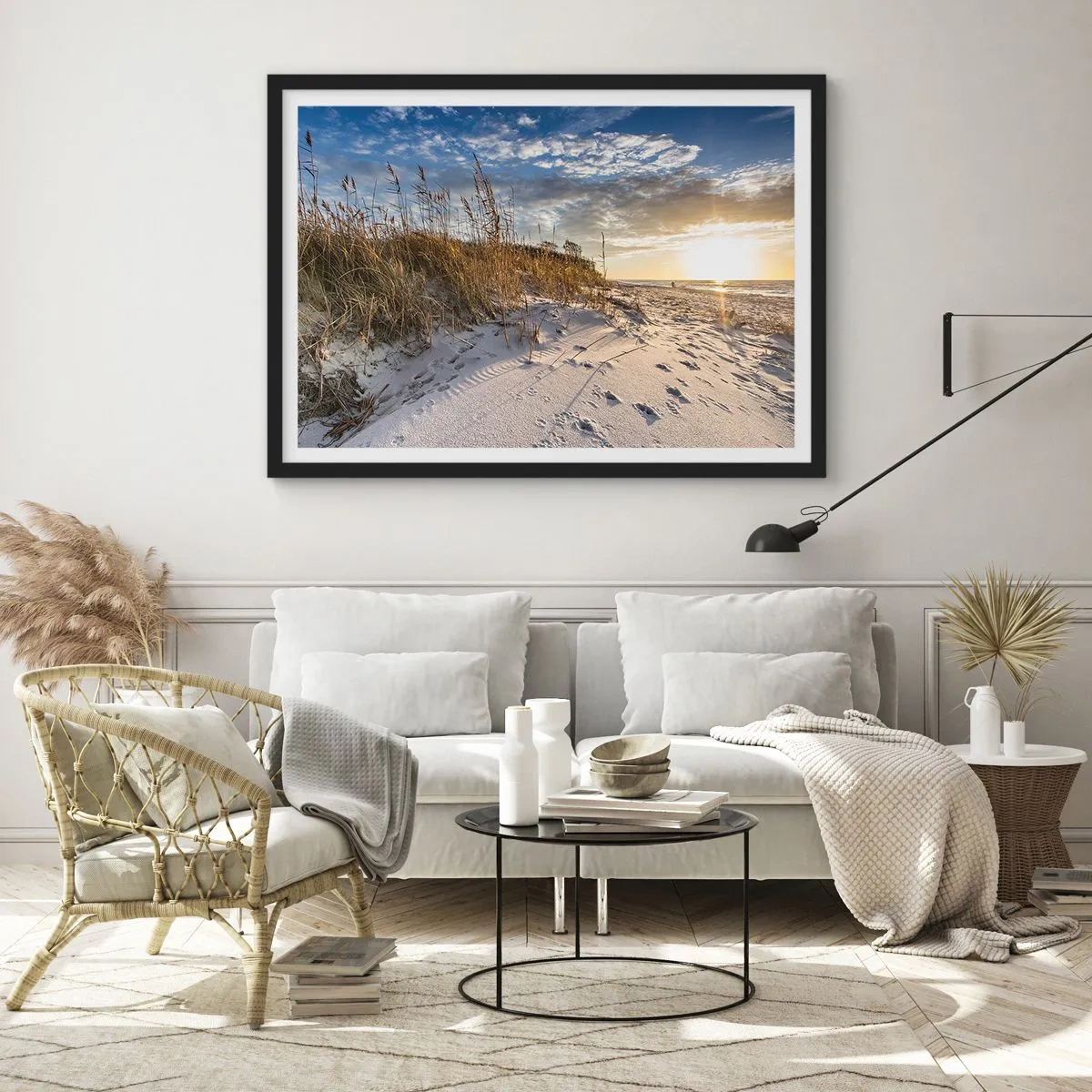 Poster in een zwarte lijst - Een uitnodiging voor een wandeling - 91x61 cm