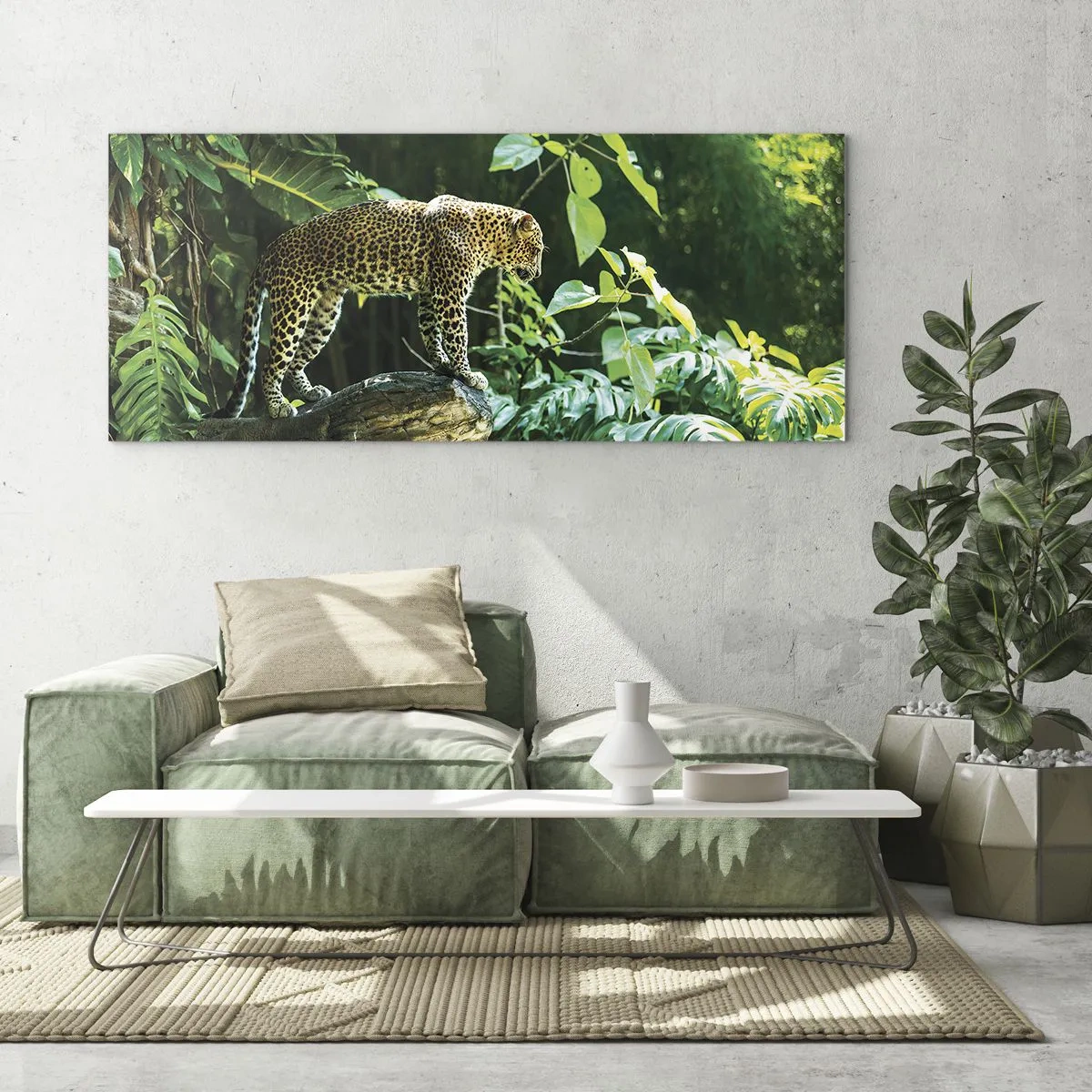 Schilderen op glas - Op jacht? - 100x40 cm