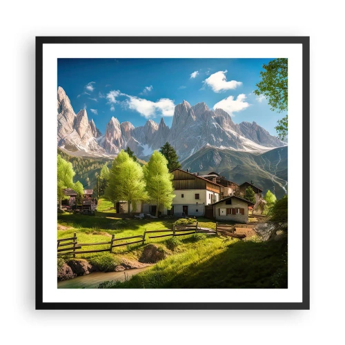 Poster in een zwarte lijst - Alpine idylle - 60x60 cm