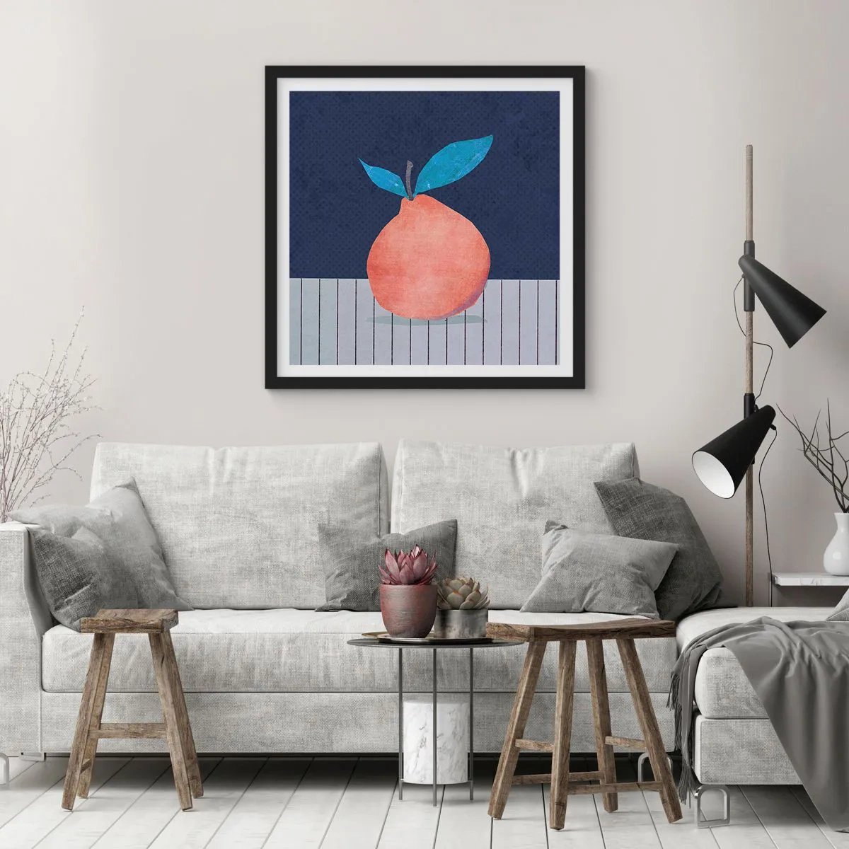 Poster in een zwarte lijst - Convexiteit en vlak - 40x40 cm