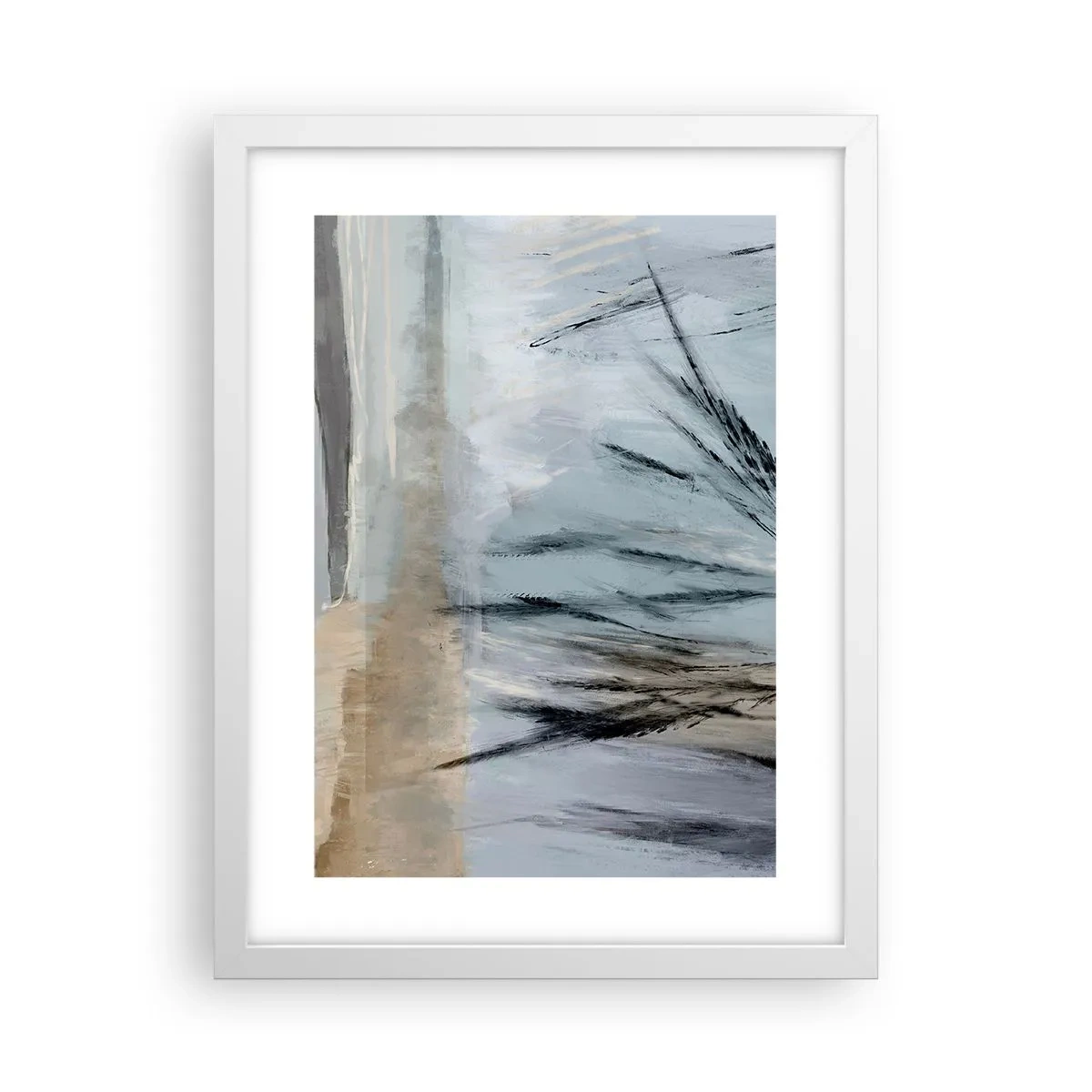 Poster in een witte lijst - Wintervelden - 30x40 cm