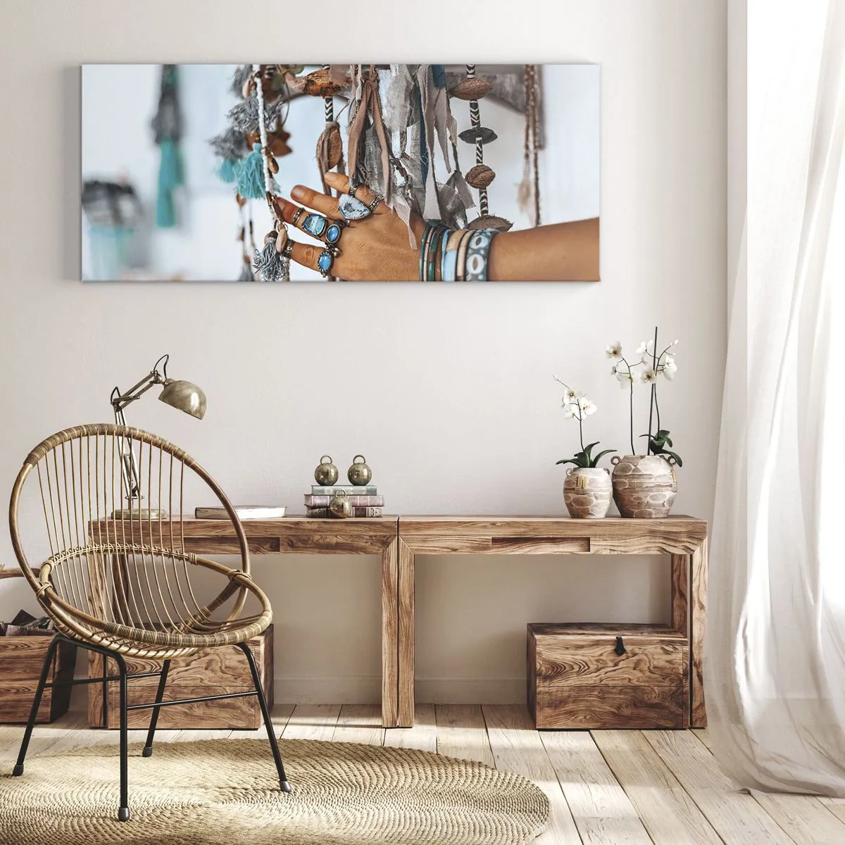 Schilderen op canvas - Lokale schatten - 100x40 cm