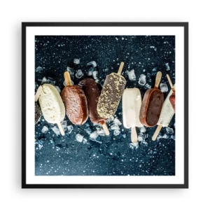 Poster in een zwarte lijst - De smaak van hete zomer - 60x60 cm