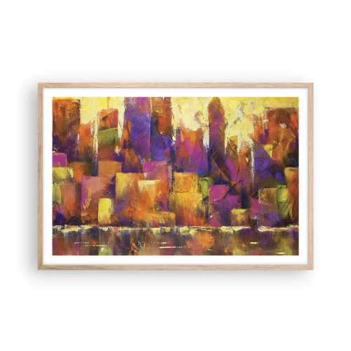 Een poster in een licht eiken lijst - Metropolitan compositie - 91x61 cm