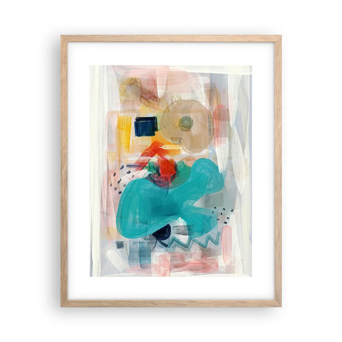 Een poster in een licht eiken lijst - Kleurrijk spel - 40x50 cm