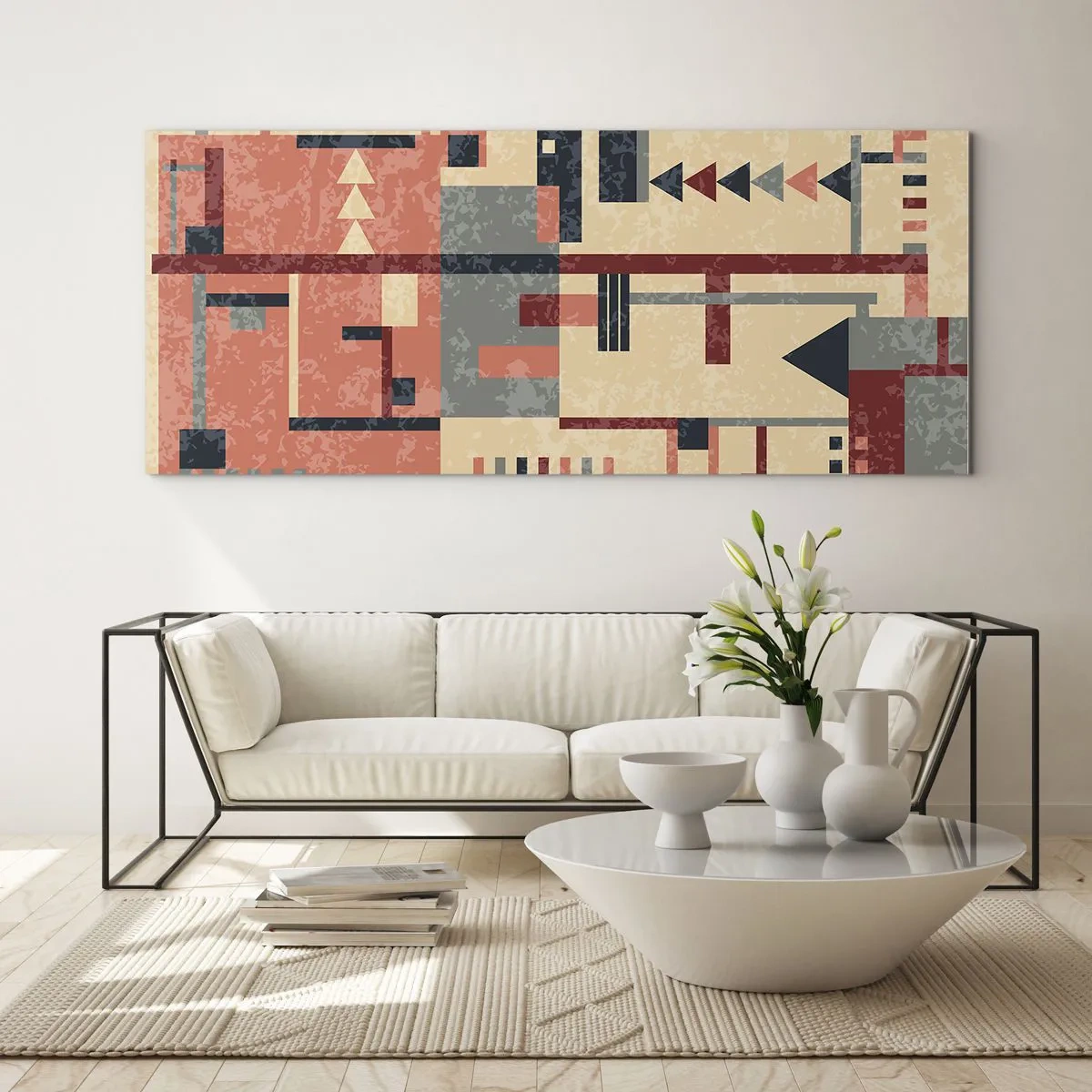 Schilderen op glas - Een combinatie van verticalen en horizontalen - 120x50 cm