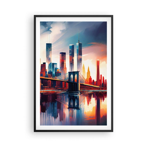 Poster in een zwarte lijst - Een droomachtig New York - 61x91 cm
