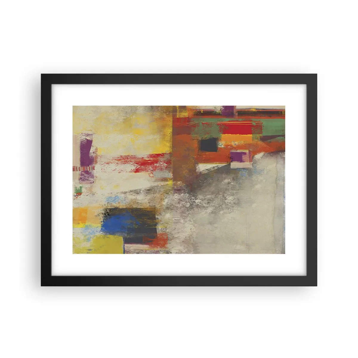 Poster in een zwarte lijst - Kleur geometrie - 40x30 cm