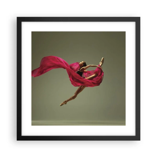 Poster in een zwarte lijst - Dansende vlam - 40x40 cm