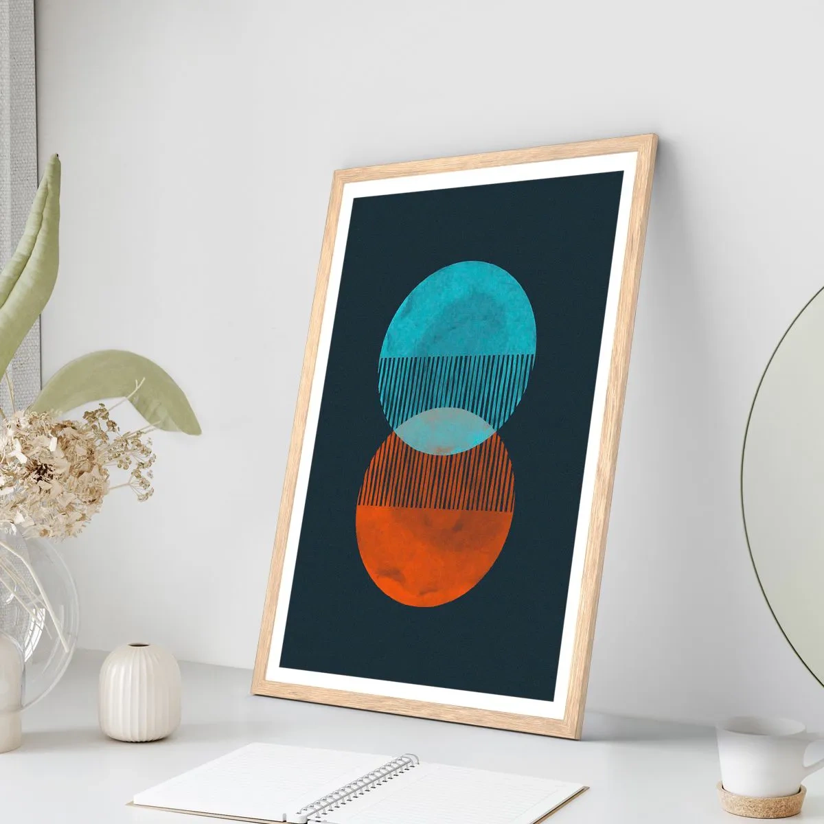 Een poster in een licht eiken lijst - Astronomische fantasie - 40x50 cm