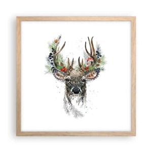 Een poster in een licht eiken lijst - In een feestelijk gewaad - 40x40 cm