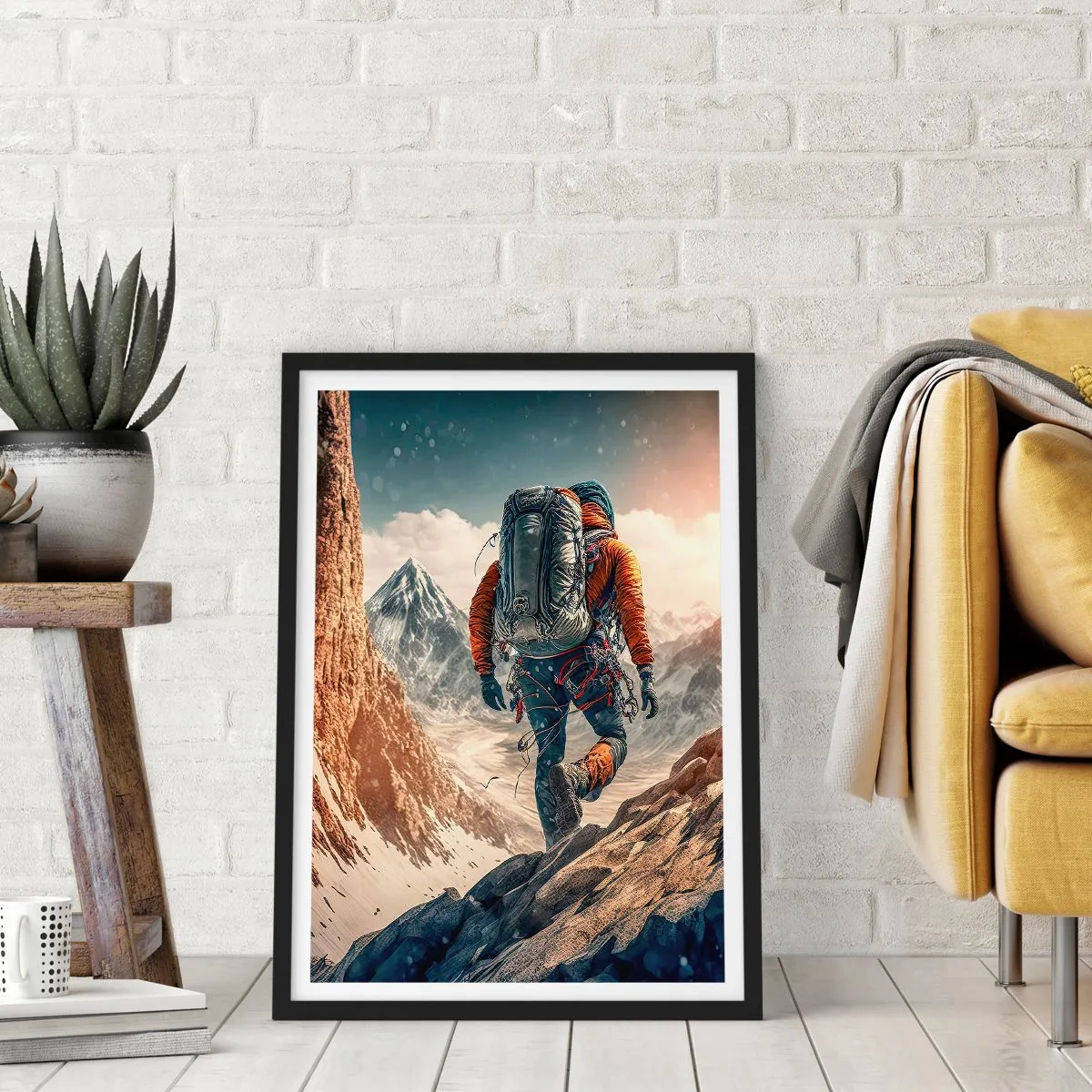 Poster in een zwarte lijst - Eenzame strijder - 70x100 cm