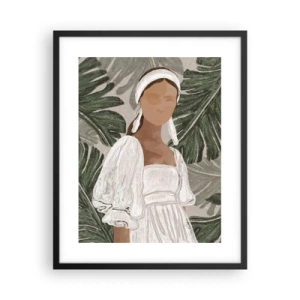 Poster in een zwarte lijst - Exotisch portret - 40x50 cm