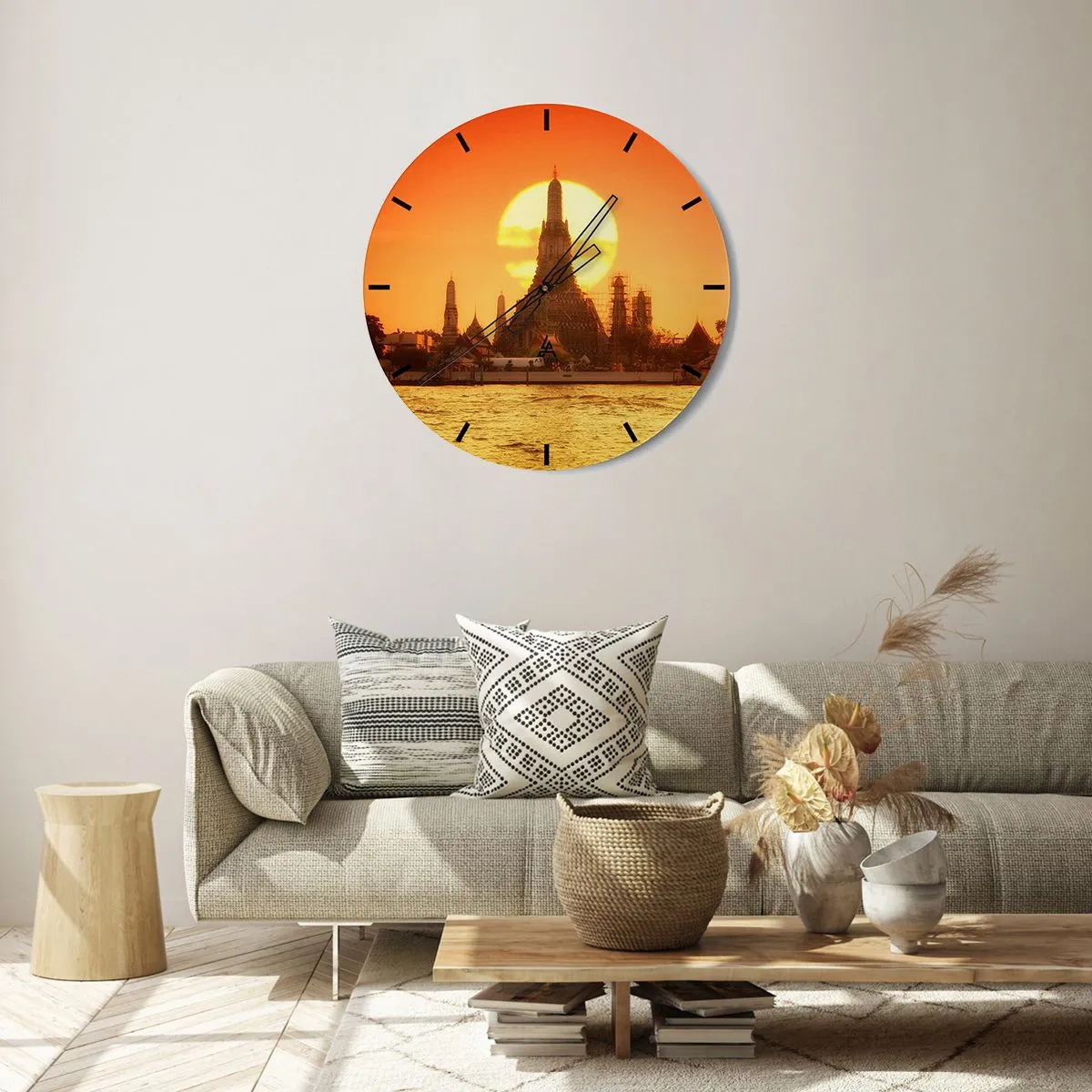 Wandklok - Klok - Naar de zon, altijd naar de zon toe - 40x40 cm