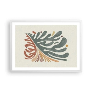 Poster in een witte lijst - Veelkleurig blad - 70x50 cm