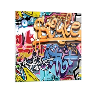 Schilderen op glas - Muurschilderingen, muurschilderingen, muurschilderingen ... - 70x70 cm