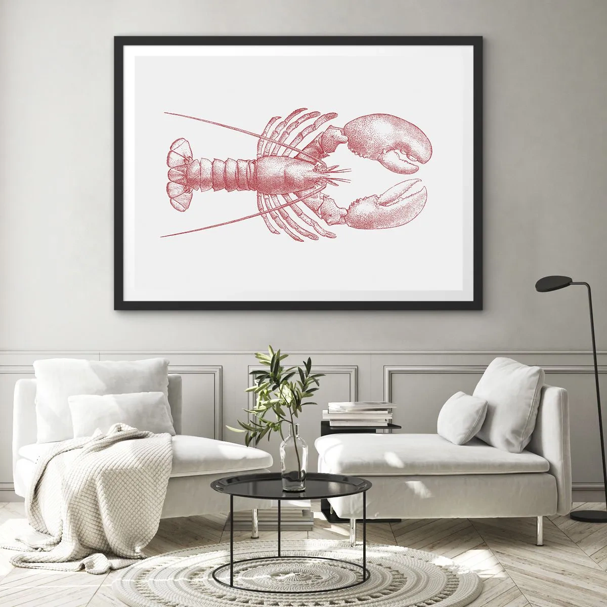 Poster in een zwarte lijst - Een kreeft waardig Homer - 70x50 cm