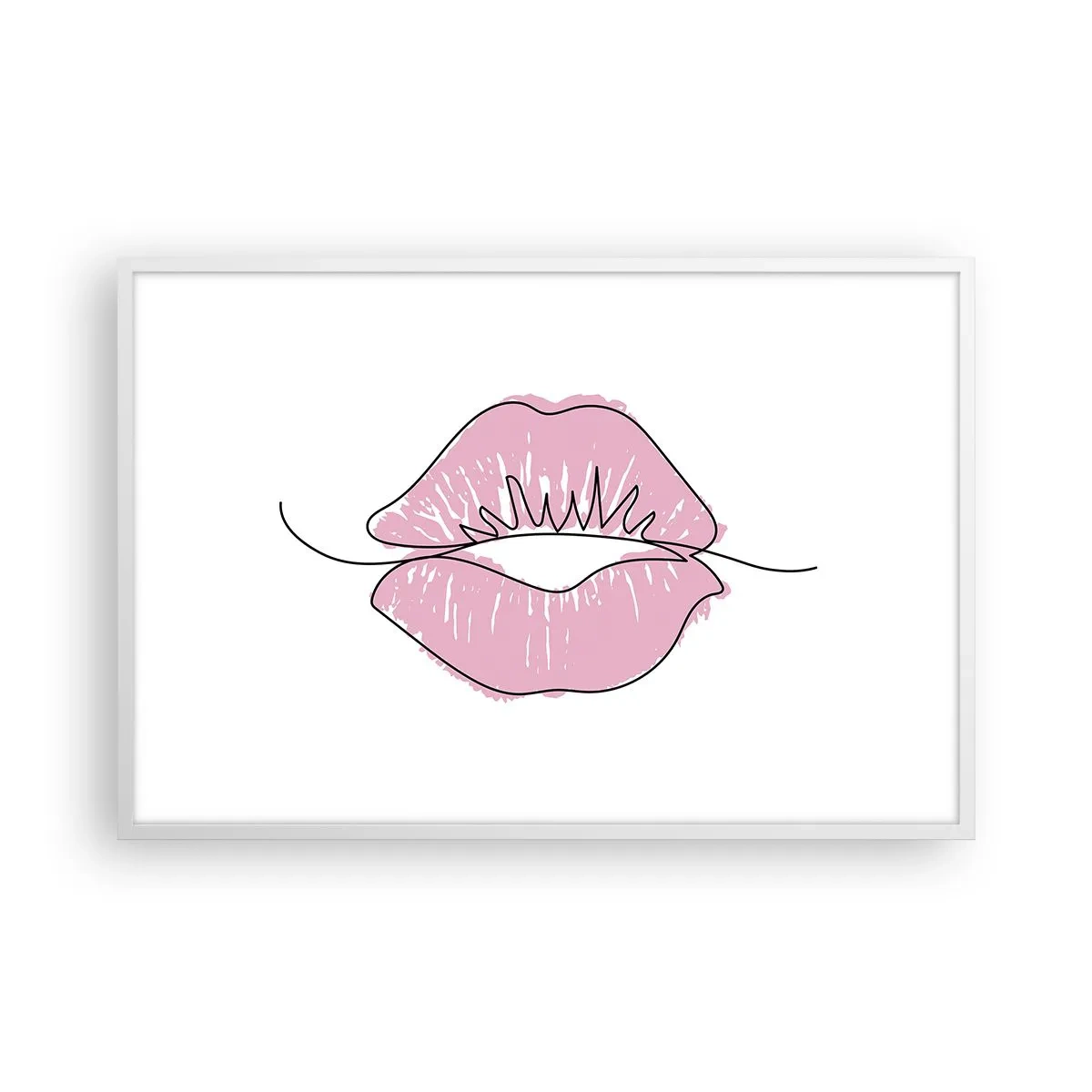 Poster in een witte lijst - Klaar om te kussen? - 91x61 cm