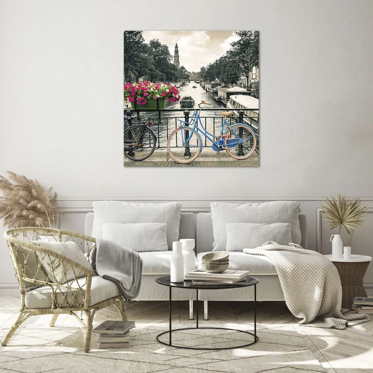 Schilderen op glas - De kleuren van de Amsterdamse straat - 50x50 cm