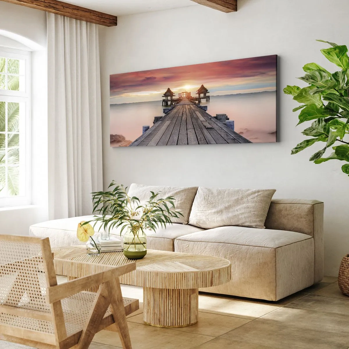 Schilderen op canvas - West in het Oosten - 160x50 cm