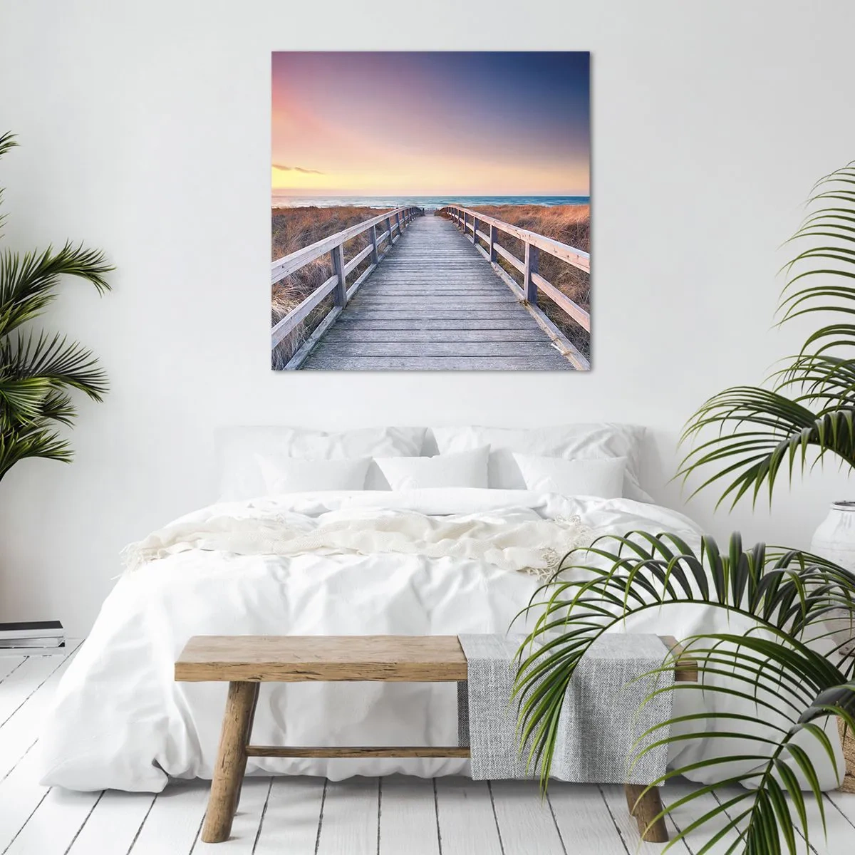 Schilderen op canvas - Baltische avond aurora - 60x60 cm