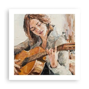 Poster - Concerto voor gitaar en een meisjeshart - 50x50 cm