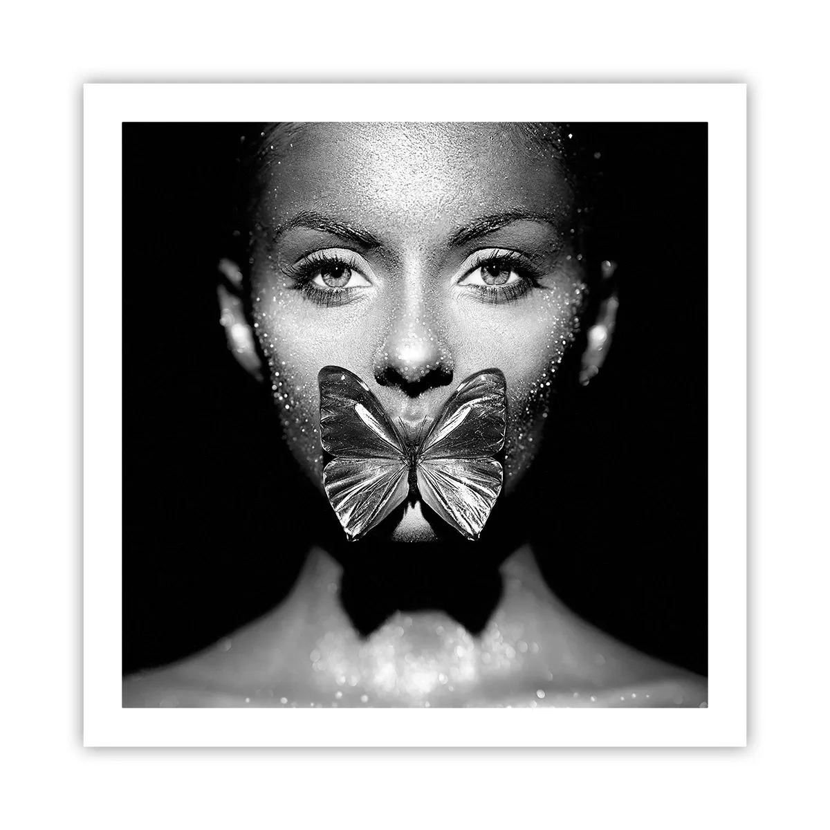 Poster - Vlinder kus - 60x60 cm