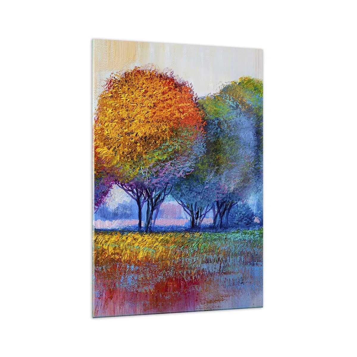 Schilderen op glas - Een klomp van schitterende kleuren - 70x100 cm