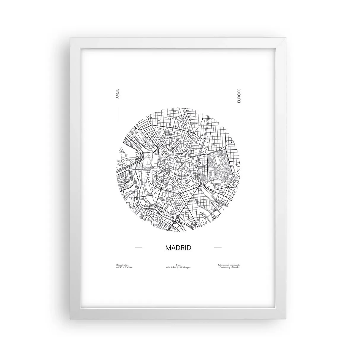 Poster in een witte lijst - Anatomie van Madrid - 30x40 cm