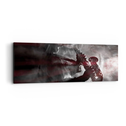 Schilderen op canvas - In de dampen van jazz - 90x30 cm