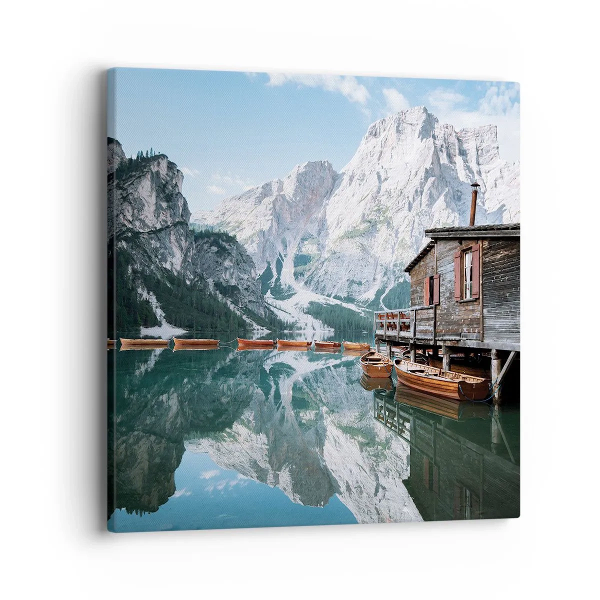 Schilderen op canvas - Een kristalheldere bergochtend - 40x40 cm