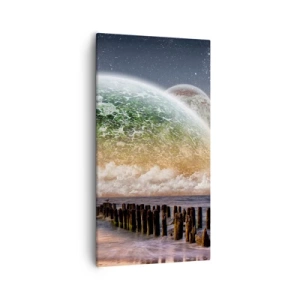 Schilderen op canvas - En de wereld kwam uit het water - 55x100 cm