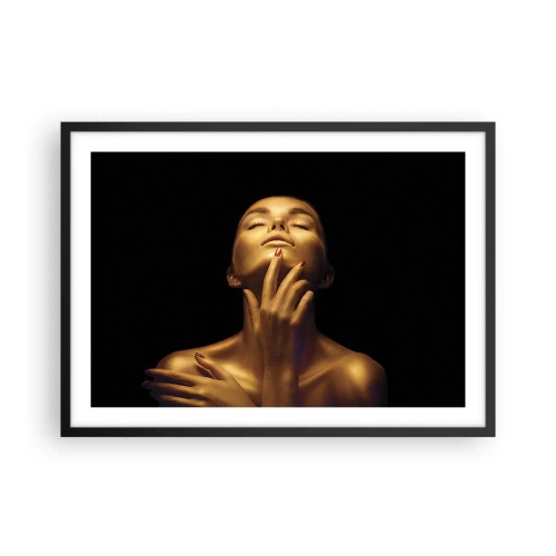 Poster in een zwarte lijst - Als gouden zijde - 70x50 cm