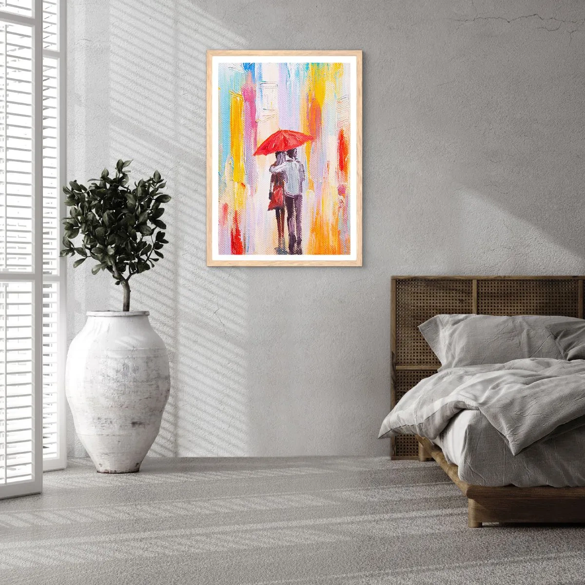 Een poster in een licht eiken lijst - Laat het maar regenen - 40x50 cm