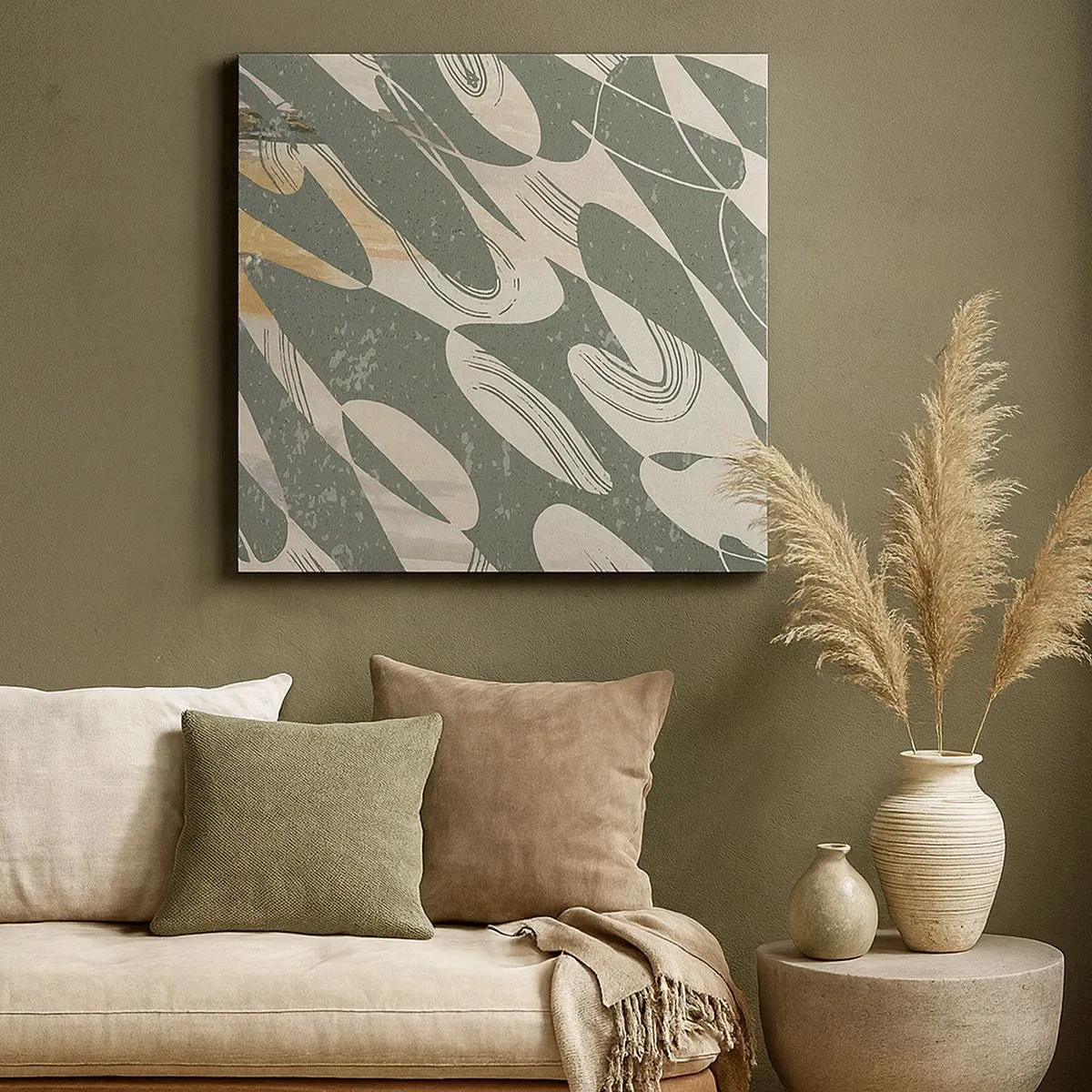 Schilderen op canvas - Ritmische abstractie - 30x30 cm