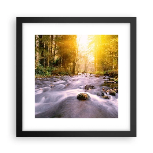 Poster in een zwarte lijst - Malachiet in een zilveren en gouden lijst - 30x30 cm