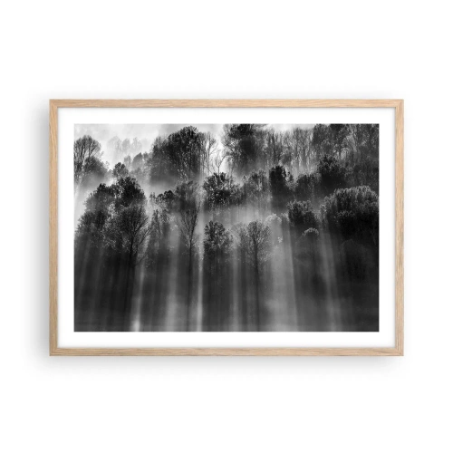 Een poster in een licht eiken lijst - In stromen van licht - 70x50 cm