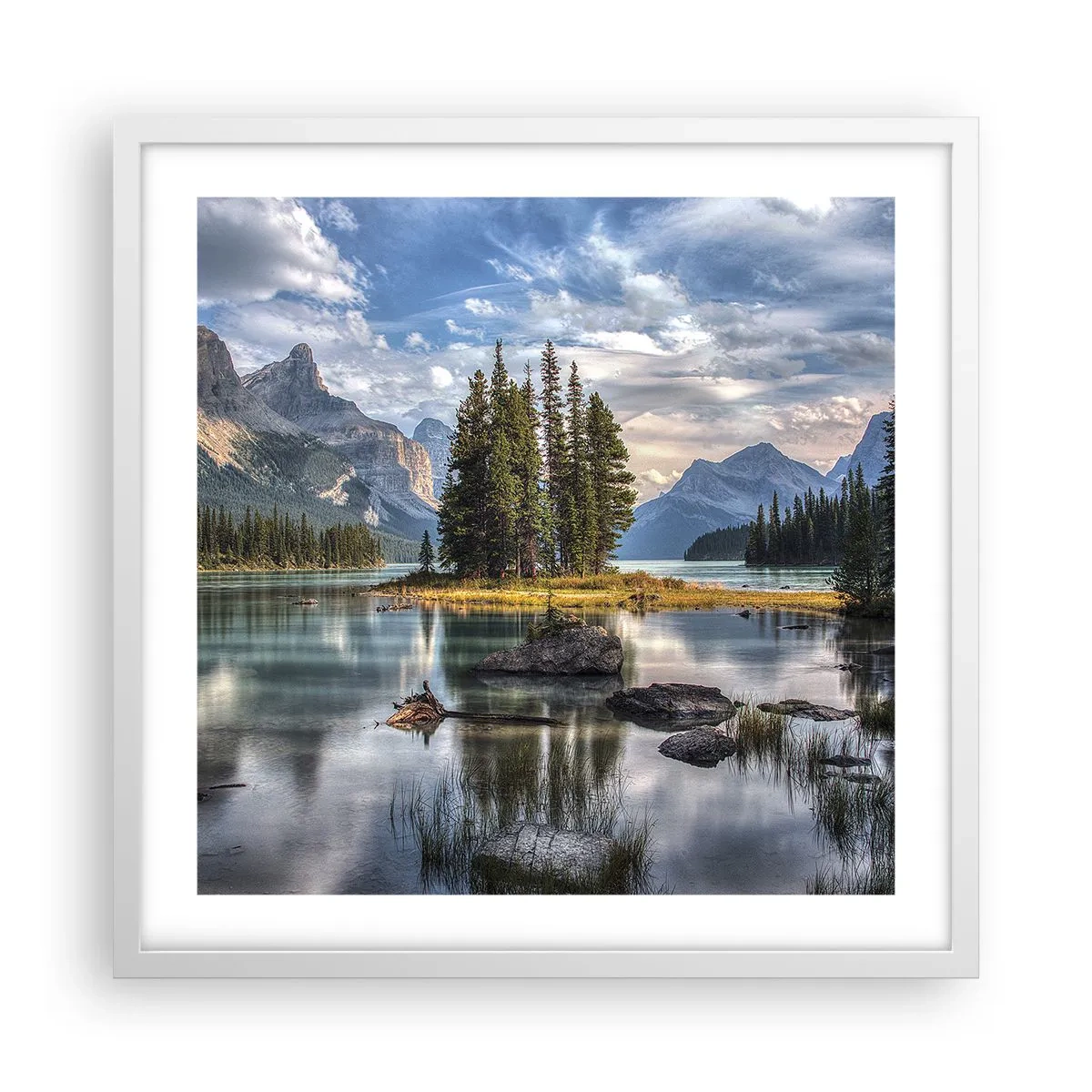 Poster in een witte lijst - Aan het grote en schone water ... - 50x50 cm