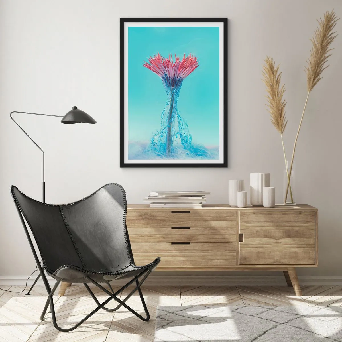 Poster in een zwarte lijst - In een verkwikkende omhelzing - 61x91 cm