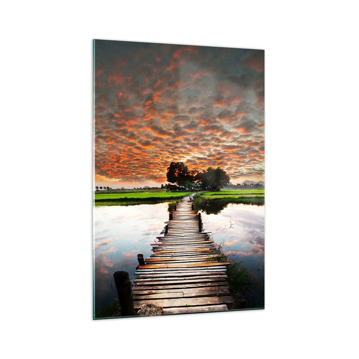 Schilderen op glas - Strek je armen - ademen - 70x100 cm